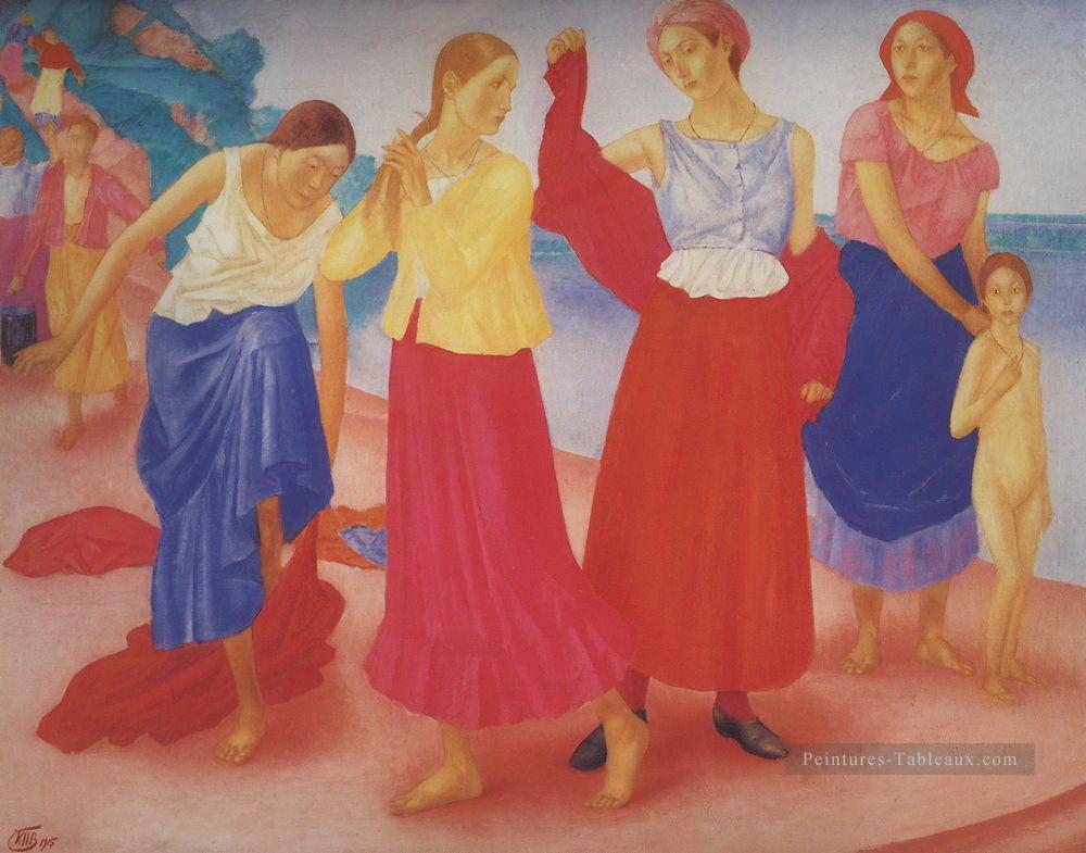 filles sur la volga 1915 Kuzma Petrov Vodkin Peintures à l'huile